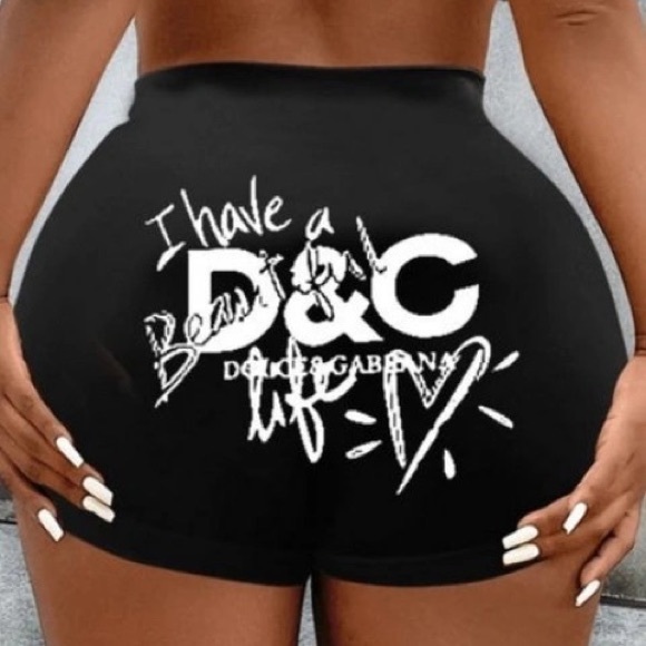 Sexy Short Shorts Bodycon I HAVE A BEAUTIFUL LIFE D & C Across Butt White Shorts - Picture 5 of 7